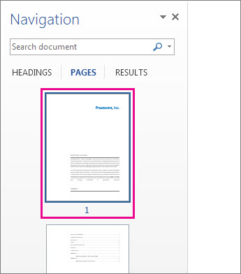 use navigation in word for mac